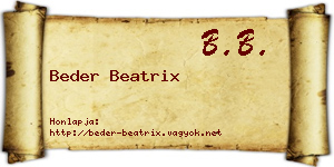 Beder Beatrix névjegykártya