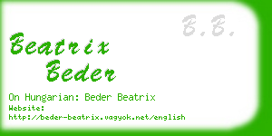 beatrix beder business card